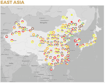 Coal plans in East Asia.