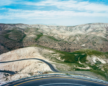 A road leading from an Israeli settlement in the West Bank