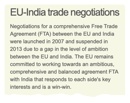 An explanation from the EU side of the EU-India trade relationship