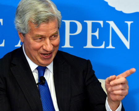 JPMorgan Chase Chairman and CEO Jamie Dimon speaks during a discussion on &quot;Closing the Workforce Skills Gap&quot;, at the Aspen Institute in Washington December 12, 2013.