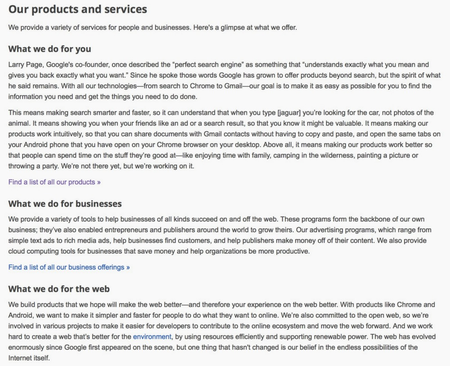 google products and services