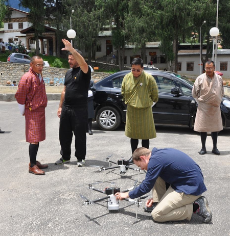 Bhutan prime minister with drones