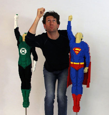 Nathan Sawaya Superman Green Lantern