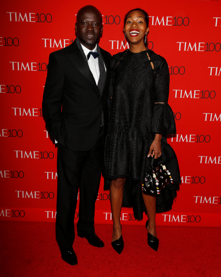 David Adjaye and partner Ashley Shaw-Scott arrive for the Time 100 Gala in New York in 2017.