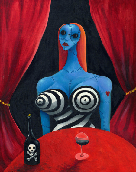 Tim Burton&#039;s &quot;Blue Girl with Wine&quot;