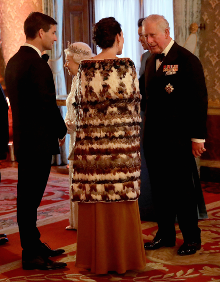 New Zealand prime minister Jacinda Ardern and Britain&#039;s Prince Charles at the Queen&#039;s Dinner during the Commonwealth Heads of Government Meeting at Buckingham Palace in London