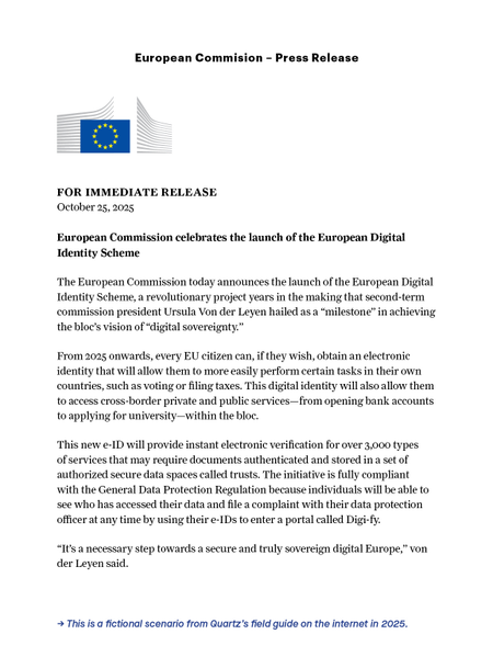 The EU&#039;s proposed digital ID has the potential to be transformative for the EU’s roughly 450 million citizens. Our fictional example above imagines its success.