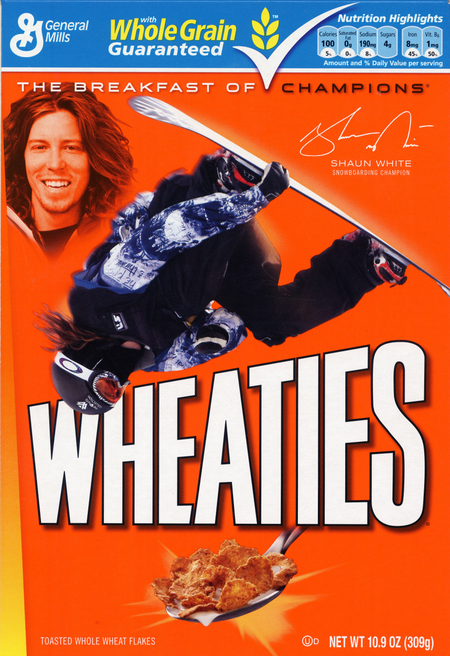 Shaun White on the Wheaties box.