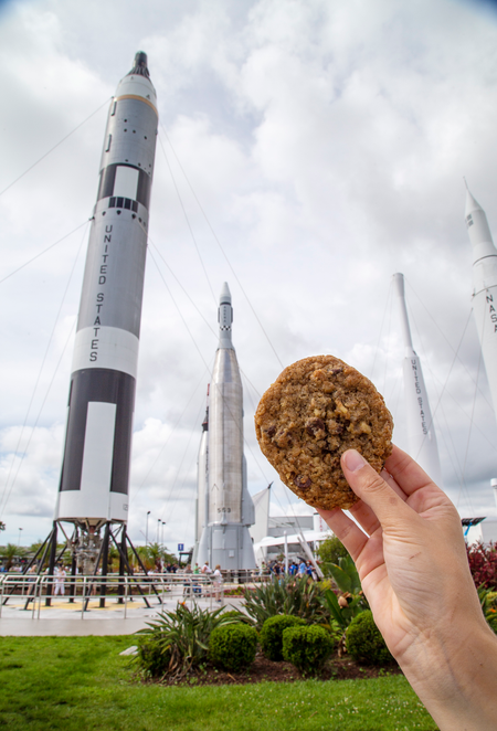 A DoubleTree cookie at the Kennedy Space Center.