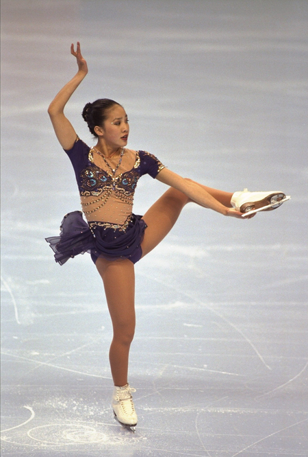 UNITED STATES - JANUARY 20: Figure Skating: USA National Championships, Michelle Kwan in action, San Jose, CA 1/20/1996 (Photo by Brad Mangin/Sports Illustrated/Getty Images) (SetNumber: X49984)