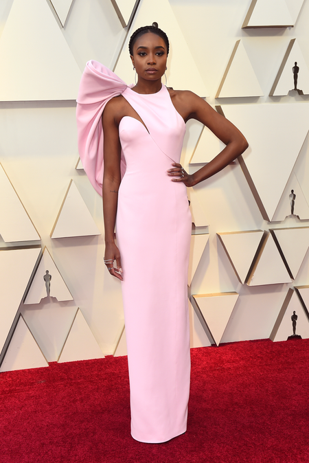Kiki Layne arrives at the Oscars on Sunday, Feb. 24, 2019, at the Dolby Theatre in Los Angeles. (Photo by Jordan Strauss/Invision/AP)