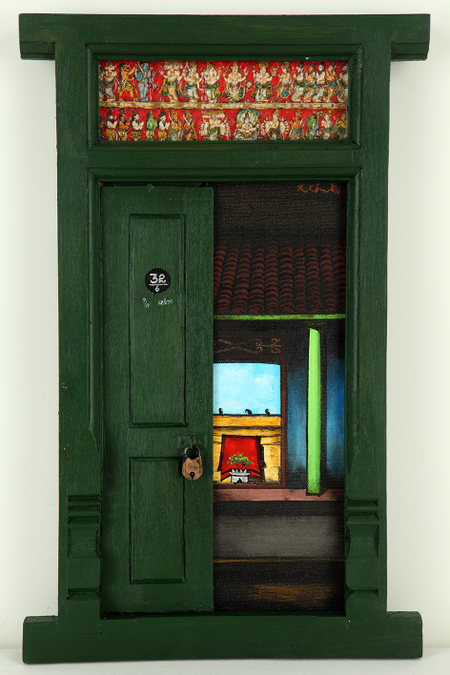 Santhanakrishnan-door-painting-India