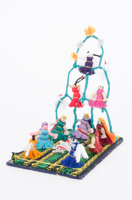 Mexican nativity scene made out of thread