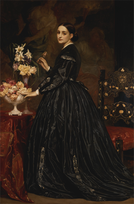 Oil painting: &quot;Mrs. James Guthrie&quot; by Frederic Leighton, 1865.