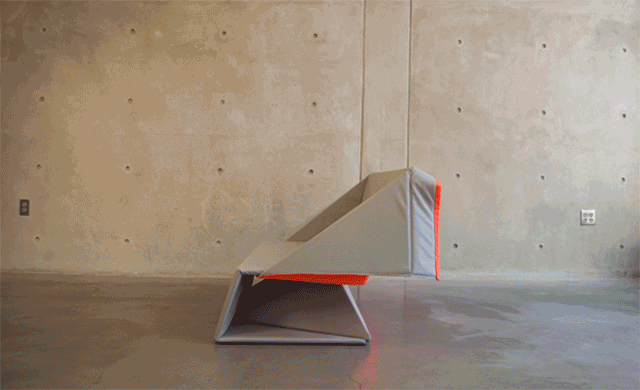 This Brilliant Origami Couch Unfolds Into a Flat Rug