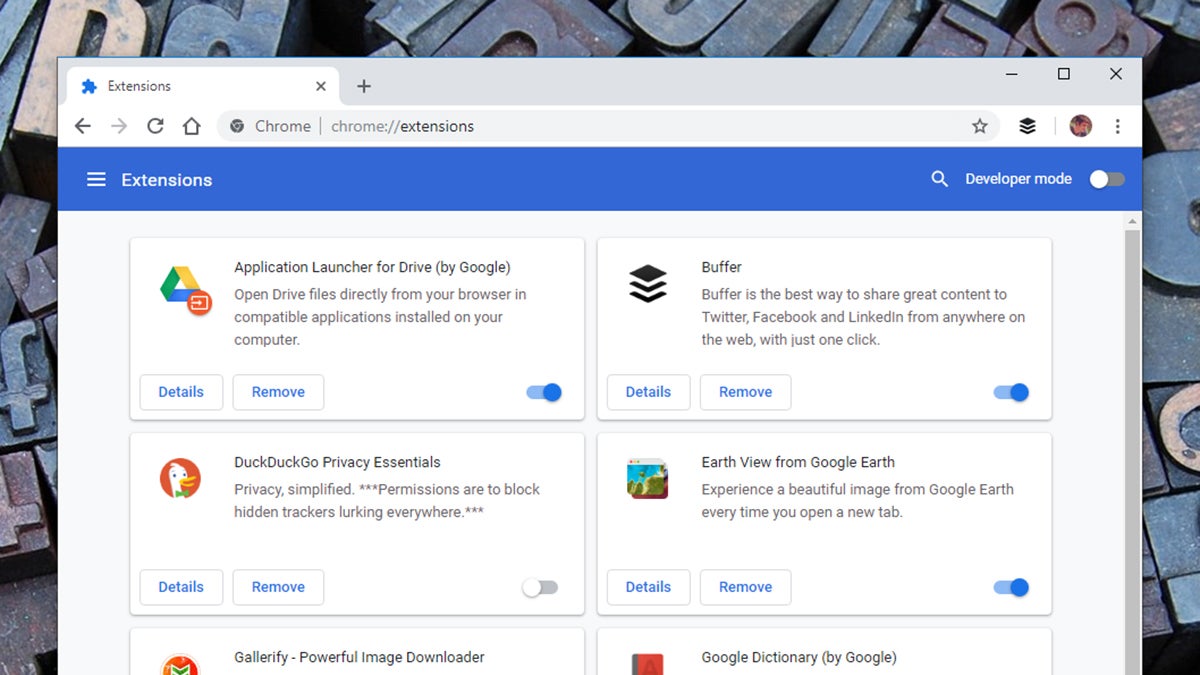 how to see all google chrome extensions