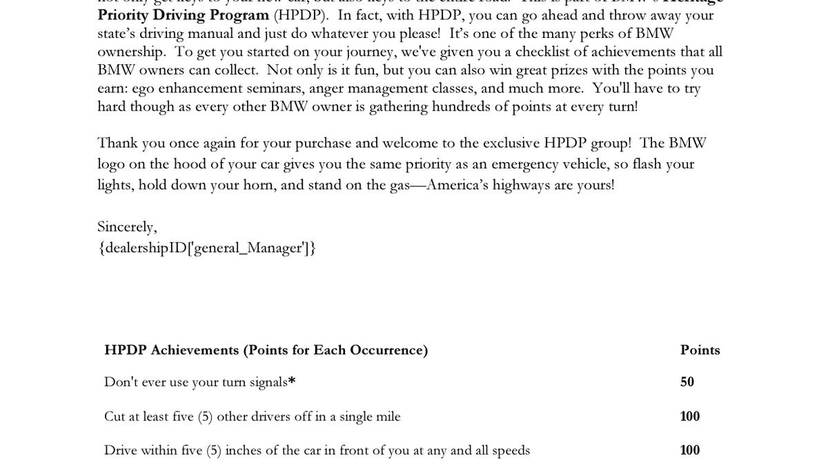 Secret Document Reveals Why Bmw Drivers Are Asshats