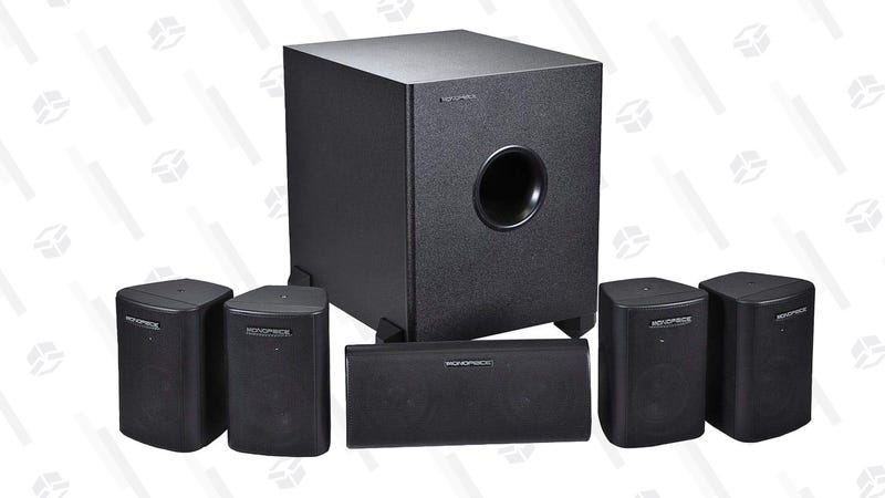 Monoprice 5.1 Channel Home Theater Satellite Speakers And Subwoofer | $68 | Amazon | Clip the $29 coupon