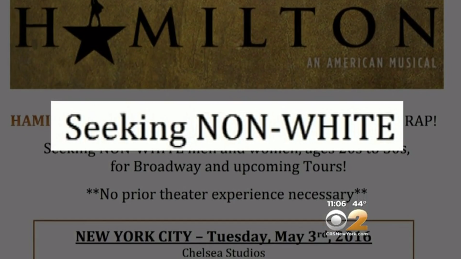 Hamilton Accused Of Discrimination For Open Casting Call Seeking Non White Actors 