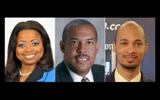 NABJ candidates Deirdre M. Childress, left,Charles Robinson III, Gregory Lee Jr.