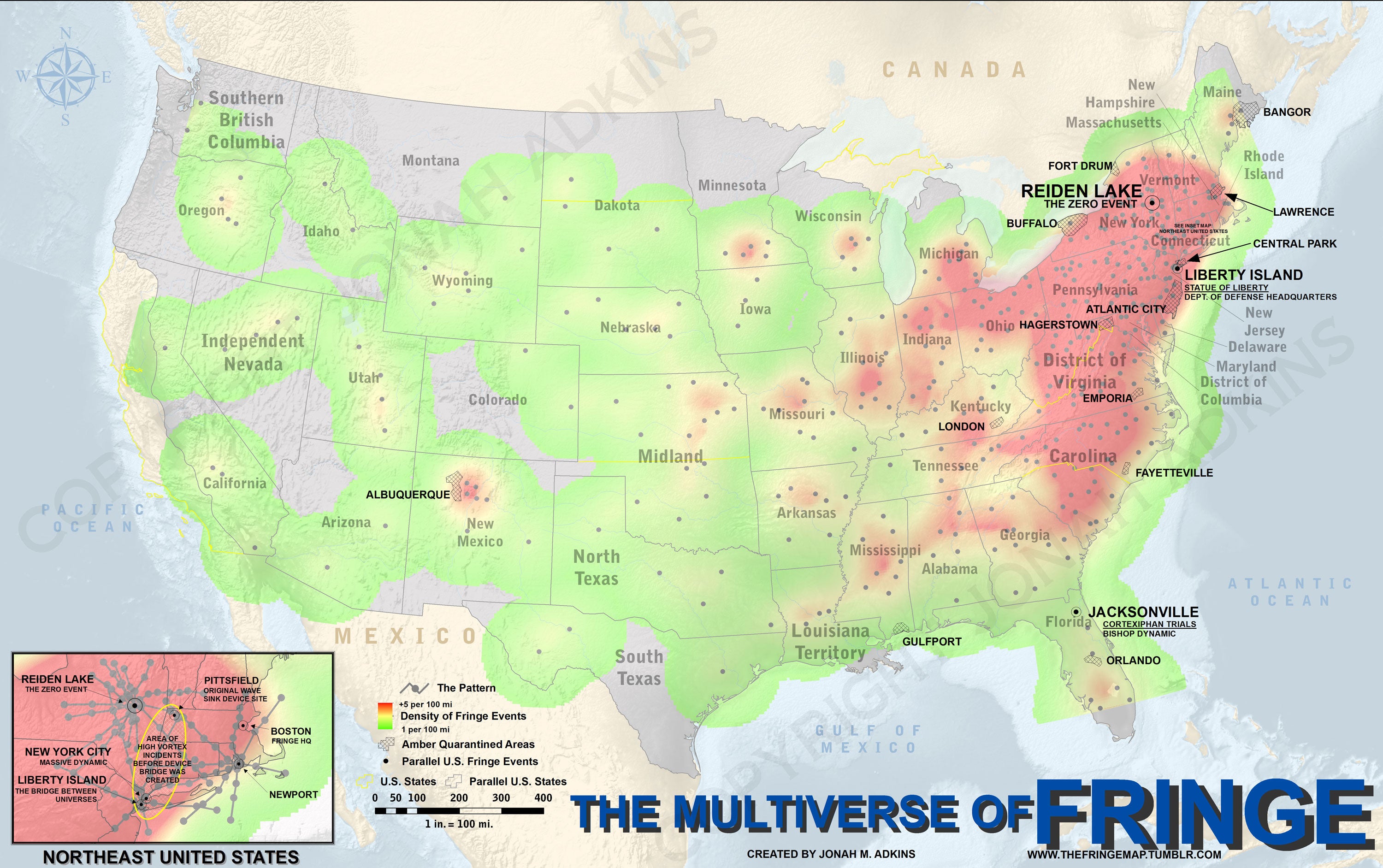 A Detailed Map Showing all the Mysteries of Fringe