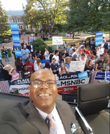 Jason Johnson on Washington University campus for the second debate.