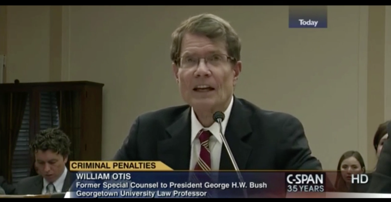 William Otis, one of President Donald Trump’s picks to sit on the U.S. Sentencing Commission, testifying on May 30, 2014, before the House Judiciary Committee