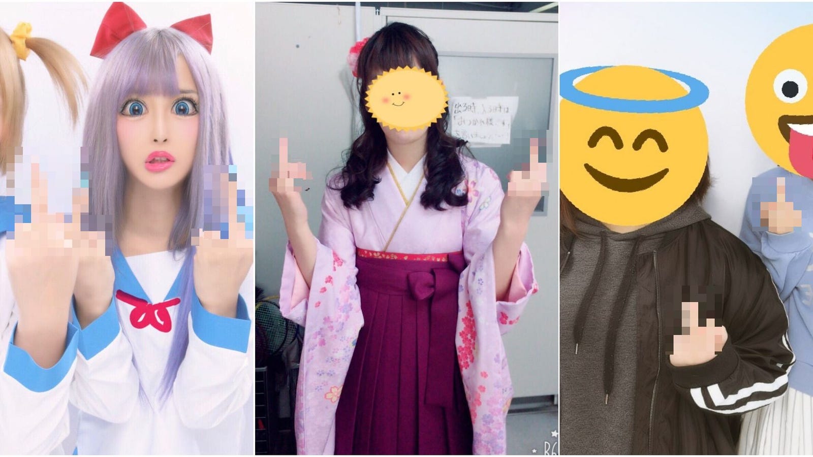 Flicking People Off Becomes A Photo Trend Among Pop Team Epic Fans