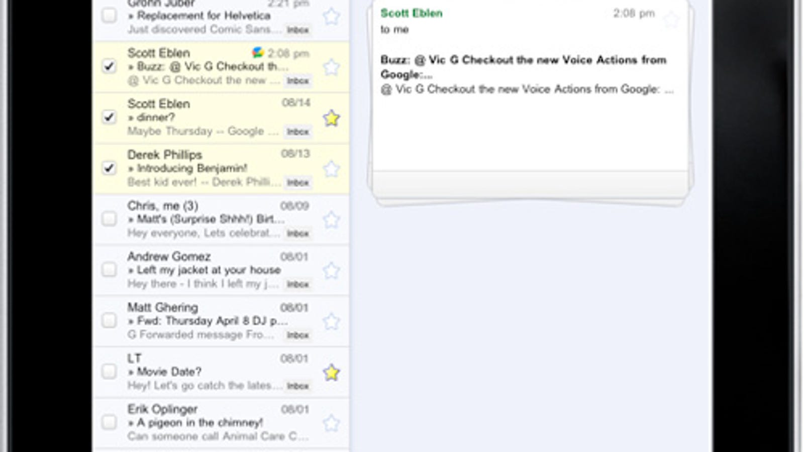 iPad Gmail Gets New Streamlined Interface