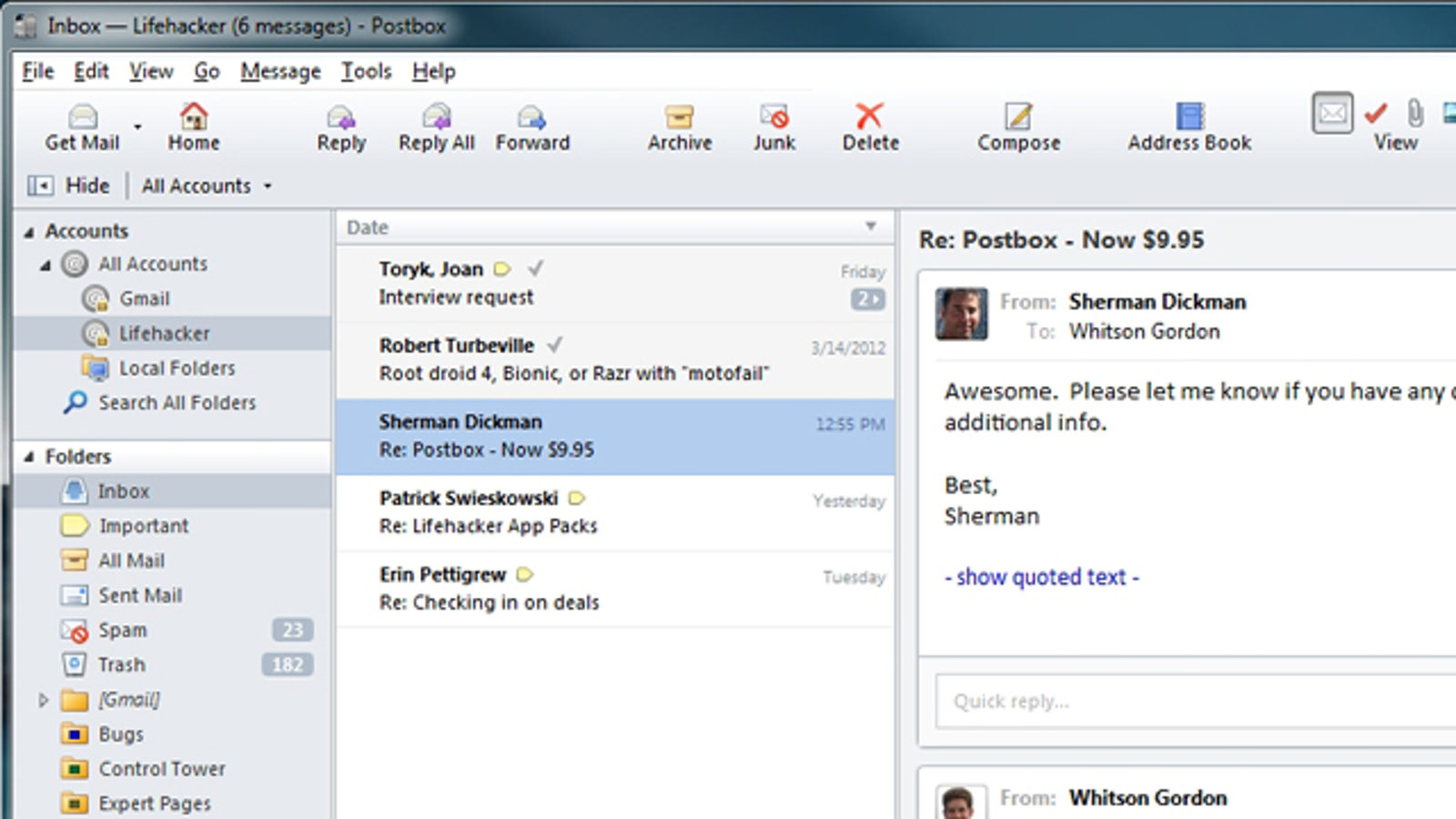 email client like thunderbird