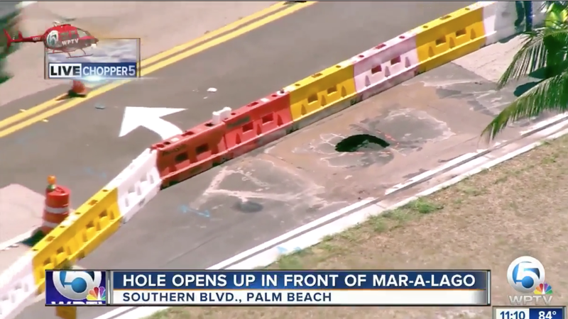 Small sinkhole opens outside Trump's Florida getaway club