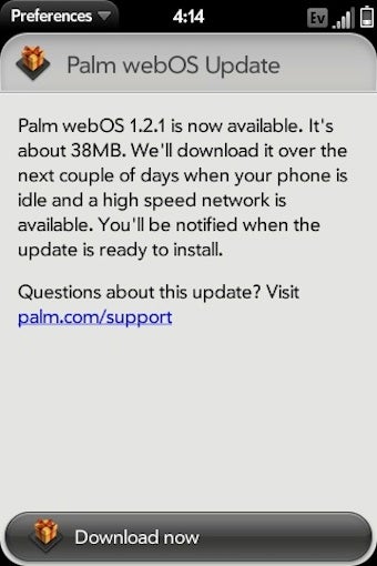 Illustration for article titled WebOS 1.2.1 Fixes Palm Pre iTunes Syncing, Exchange Breakage