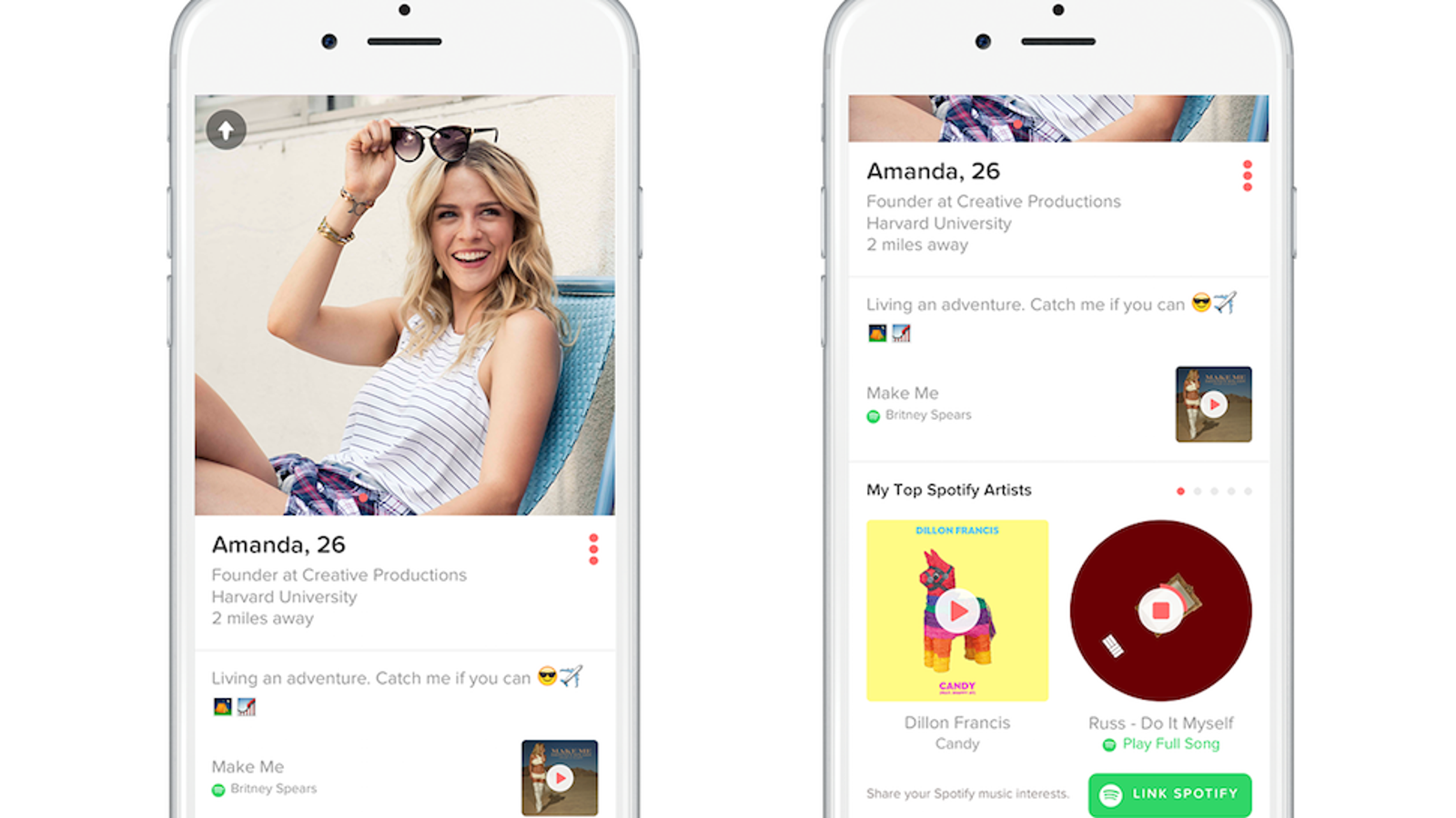 how to change spotify top artists on tinder
