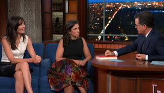 Megan Twohey, Jodi Kantor, Stephen Colbert