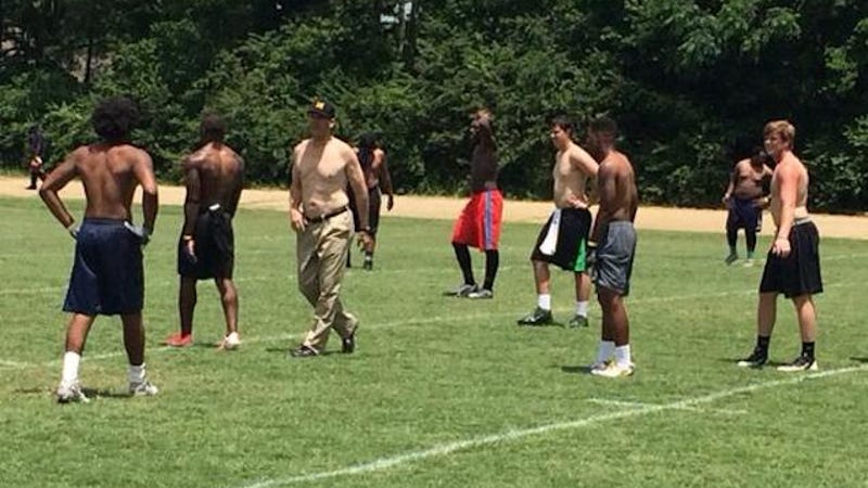 Harbaugh goes shirtless in Bama: That was a blast!