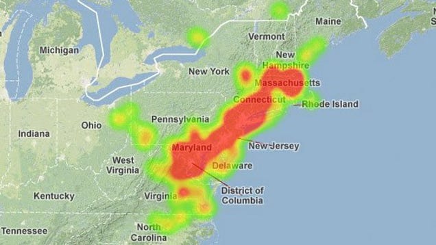 This map shows the incredible extent of Friday's meteor sightings
