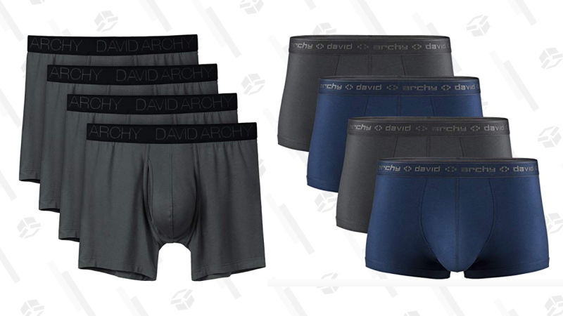 David Archy Men’s Micro Modal Trunks (4-Pack) | $25 | AmazonDavid Archy Men’s Breathable Bamboo Rayon Boxer Briefs | $25 | Amazon