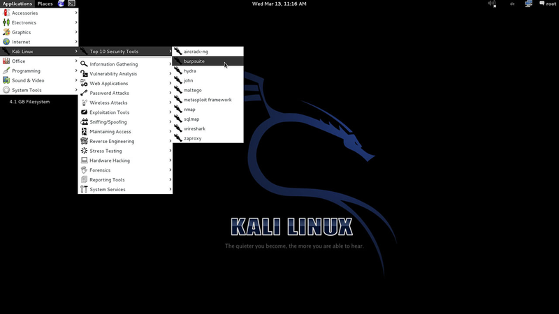 kali linux how to use each app