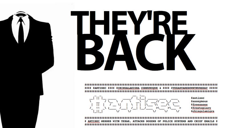 Illustration for article titled Anonymous Roars Back With 3GB Leak of Texas Police Chief Emails: "That stupid bitch got what she deserved"