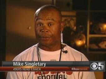 Illustration for article titled Mike Singletary Doesn't Much Like Talking
