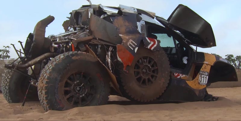 There may have been a little more than “buffing” involved. (Image: Peugeot/YouTube)