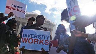 Students protest outside the Supreme Court in 2012. (Tom Williams/Getty Images)