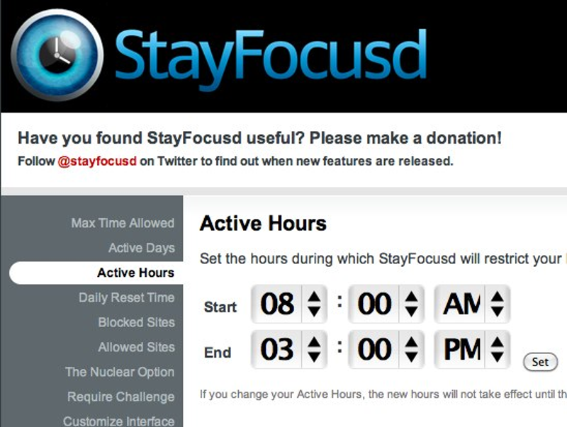 maximum time allowed per day stayfocused