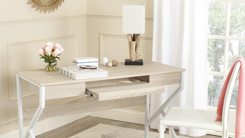 Overstock 4-Day Easter Flash SaleSafavieh Bryant Natural Top/ White Legs Computer Desk | $147 | Overstock