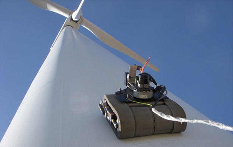 Illustration for article titled Inspector Robot Scales 300 Foot-Tall Wind Turbines
