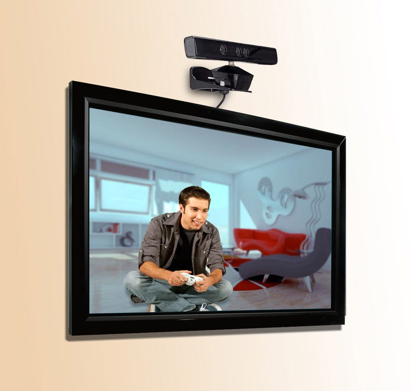 Кронштейн для Xbox 360 Kinect на стену. Приставка для телевизора. Монитор с приставкой на стену. Консоль для телевизора.