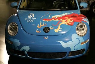 Illustration for article titled VW Unveils Olympics Edition Beetles for Beijing Games