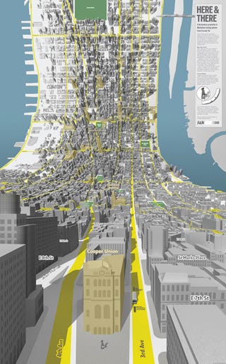 Illustration for article titled Manhattan Mapped Without a Horizon