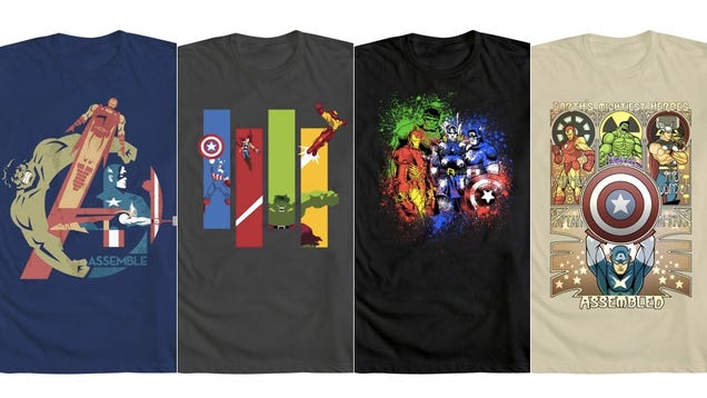 Stunning Avengers art T-shirts will make your torso twice as heroic