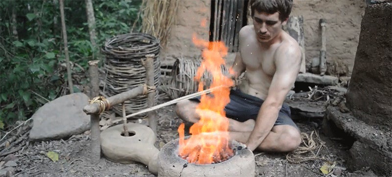 photo of Guy Builds a Crazy Bellows Using Only Primitive Technology image